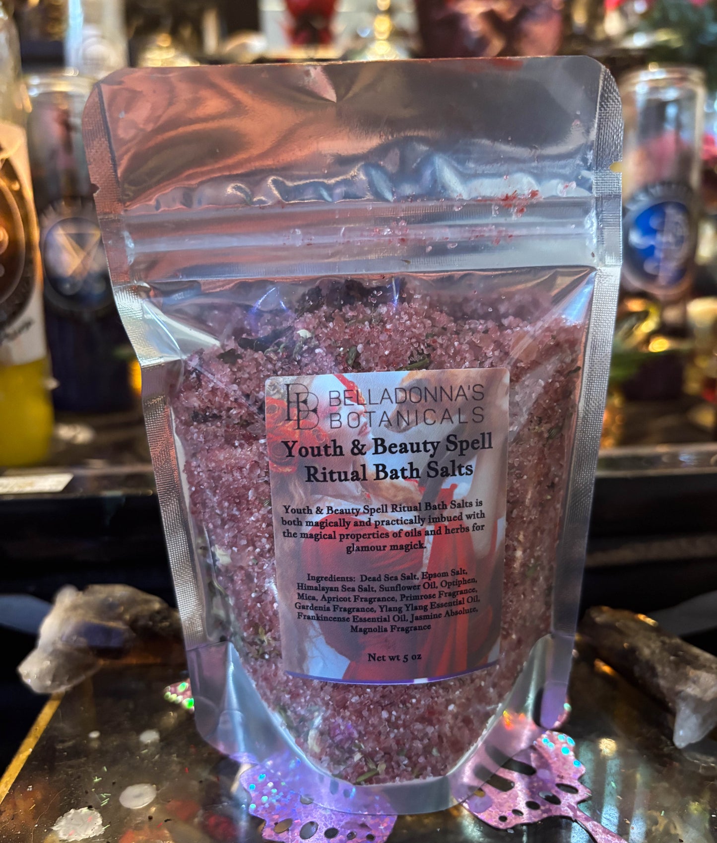 Youth & Beauty Spell Ritual Bath Salt Pouch