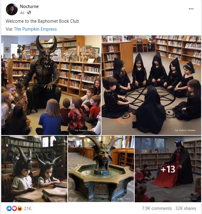 Deep Fakes Exposed: The "Baphomet Book Club" is AI Generated Imagery