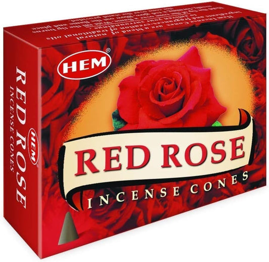 Red Rose Incense Cones (Hem)