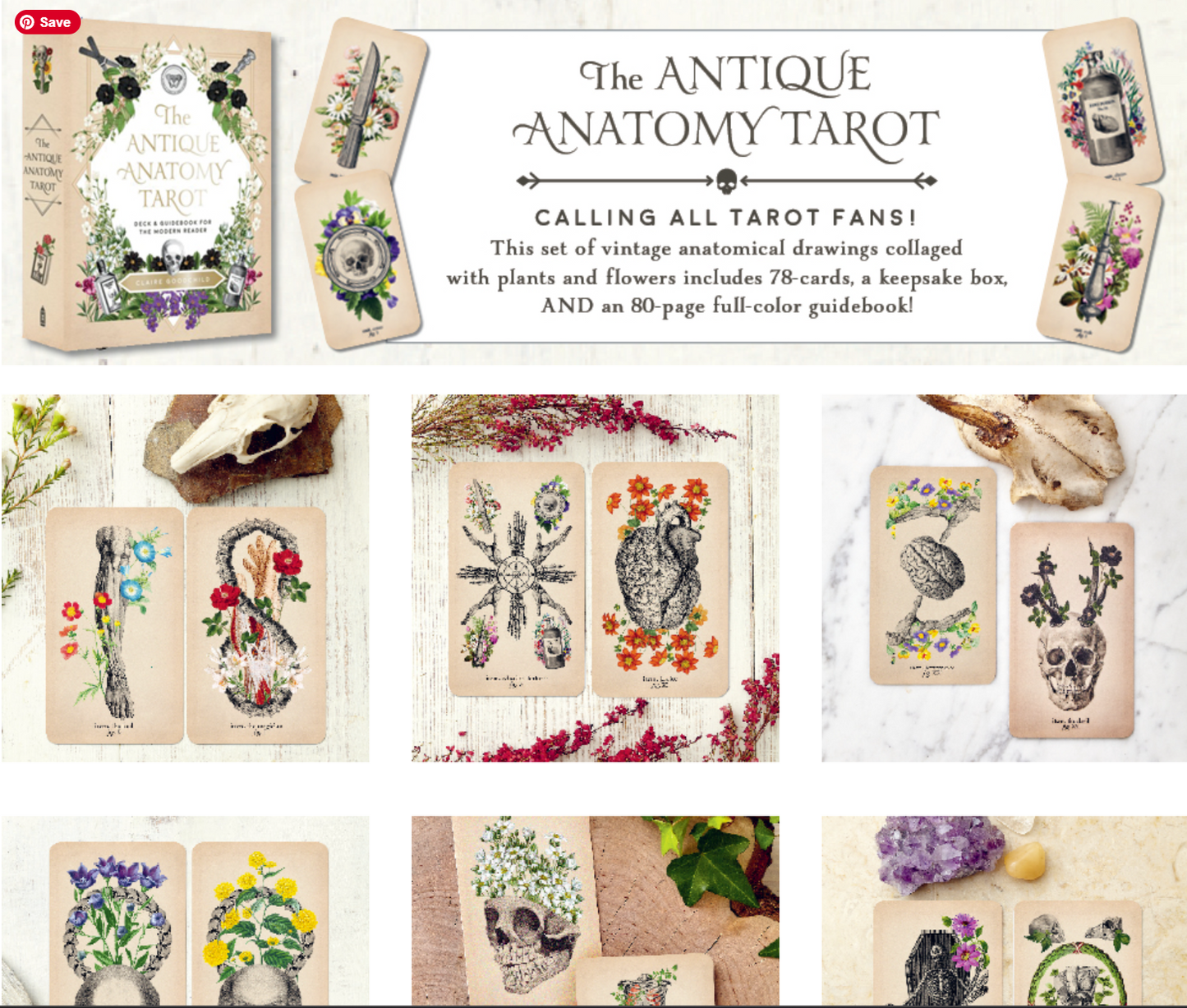 The Antique Anatomy Tarot Kit: Deck and Guidebook for the Modern Reader (used)