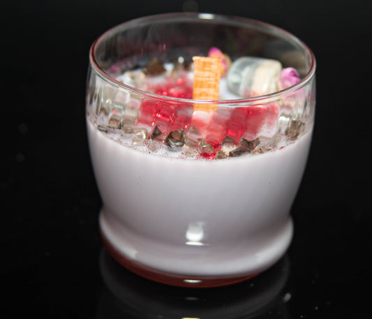 Lucifer Devotional Candle (Vintage Pink Symphony Wheaton Glasses)