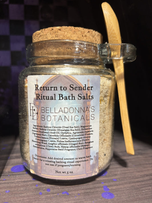 Return to Sender Ritual Bath Salt Jar