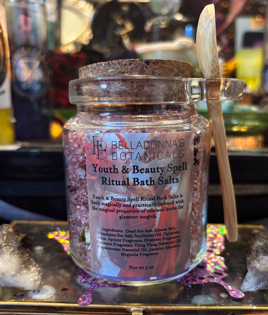 Youth & Beauty Spell Ritual Bath Salt Jar