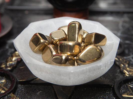 King Paimon Gold Aura Hematite Spirit Stone